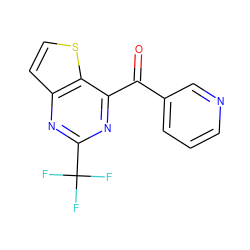 O=C(c1cccnc1)c1nc(C(F)(F)F)nc2ccsc12 ZINC000029050468