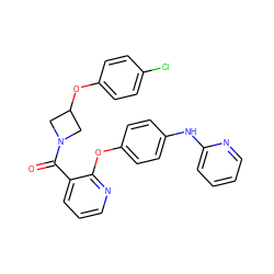 O=C(c1cccnc1Oc1ccc(Nc2ccccn2)cc1)N1CC(Oc2ccc(Cl)cc2)C1 ZINC000147598370