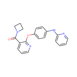 O=C(c1cccnc1Oc1ccc(Nc2ccccn2)cc1)N1CCC1 ZINC000147975705