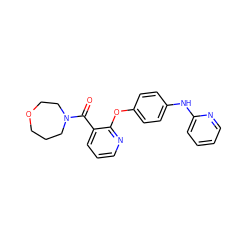 O=C(c1cccnc1Oc1ccc(Nc2ccccn2)cc1)N1CCCOCC1 ZINC000148018867