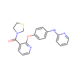 O=C(c1cccnc1Oc1ccc(Nc2ccccn2)cc1)N1CCSC1 ZINC000139348256