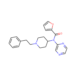 O=C(c1ccco1)N(c1cnccn1)C1CCN(CCc2ccccc2)CC1 ZINC000000538015