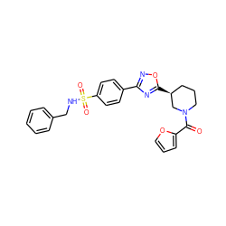 O=C(c1ccco1)N1CCC[C@H](c2nc(-c3ccc(S(=O)(=O)NCc4ccccc4)cc3)no2)C1 ZINC000001363998