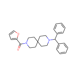 O=C(c1ccco1)N1CCC2(CC1)CCN(C(c1ccccc1)c1ccccc1)CC2 ZINC000003955695