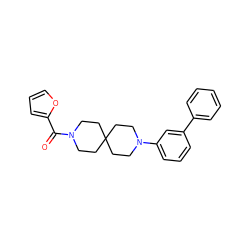 O=C(c1ccco1)N1CCC2(CC1)CCN(c1cccc(-c3ccccc3)c1)CC2 ZINC000003956112