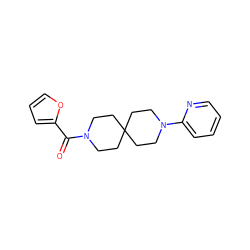 O=C(c1ccco1)N1CCC2(CC1)CCN(c1ccccn1)CC2 ZINC000003955718