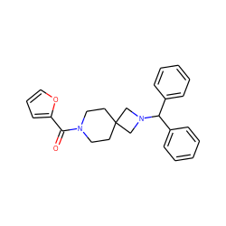 O=C(c1ccco1)N1CCC2(CC1)CN(C(c1ccccc1)c1ccccc1)C2 ZINC000003955731