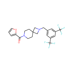 O=C(c1ccco1)N1CCC2(CC1)CN(Cc1cc(C(F)(F)F)cc(C(F)(F)F)c1)C2 ZINC000003956065