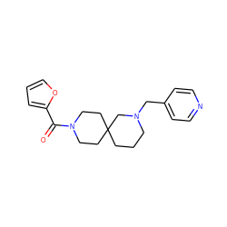 O=C(c1ccco1)N1CCC2(CCCN(Cc3ccncc3)C2)CC1 ZINC000003956078