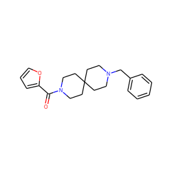 O=C(c1ccco1)N1CCC2(CCN(Cc3ccccc3)CC2)CC1 ZINC000003956037