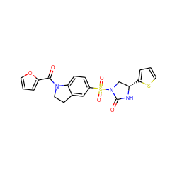 O=C(c1ccco1)N1CCc2cc(S(=O)(=O)N3C[C@H](c4cccs4)NC3=O)ccc21 ZINC000028463957