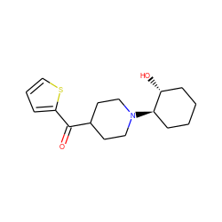 O=C(c1cccs1)C1CCN([C@@H]2CCCC[C@H]2O)CC1 ZINC000049068431