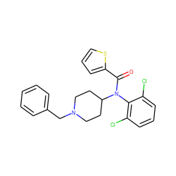 O=C(c1cccs1)N(c1c(Cl)cccc1Cl)C1CCN(Cc2ccccc2)CC1 ZINC000013817799