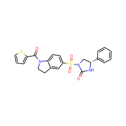 O=C(c1cccs1)N1CCc2cc(S(=O)(=O)N3C[C@H](c4ccccc4)NC3=O)ccc21 ZINC000028457857