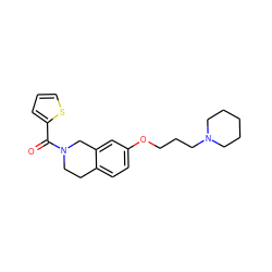 O=C(c1cccs1)N1CCc2ccc(OCCCN3CCCCC3)cc2C1 ZINC000036188053