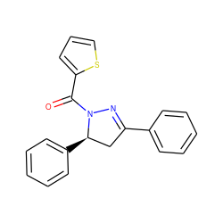 O=C(c1cccs1)N1N=C(c2ccccc2)C[C@H]1c1ccccc1 ZINC000004162697