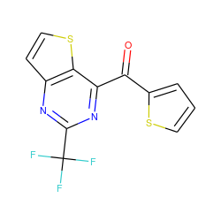 O=C(c1cccs1)c1nc(C(F)(F)F)nc2ccsc12 ZINC000013983441