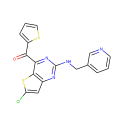 O=C(c1cccs1)c1nc(NCc2cccnc2)nc2cc(Cl)sc12 ZINC000049033516