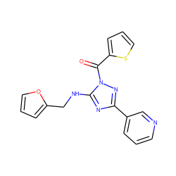 O=C(c1cccs1)n1nc(-c2cccnc2)nc1NCc1ccco1 ZINC000004810098