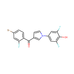 O=C(c1ccn(-c2cc(F)c(O)c(F)c2)c1)c1ccc(Br)cc1F ZINC000095593250