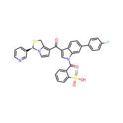 O=C(c1ccn2c1CS[C@@H]2c1cccnc1)c1cn(C(=O)c2ccccc2S(=O)(=O)O)c2cc(-c3ccc(F)cc3)ccc12 ZINC000026732003