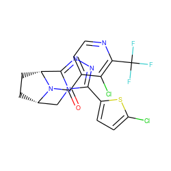 O=C(c1ccnc(C(F)(F)F)c1Cl)N1[C@H]2CC[C@@H]1c1nnc(-c3ccc(Cl)s3)n1C2 ZINC000226129526