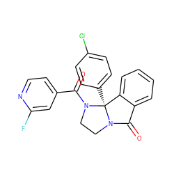 O=C(c1ccnc(F)c1)N1CCN2C(=O)c3ccccc3[C@]12c1ccc(Cl)cc1 ZINC000299822232