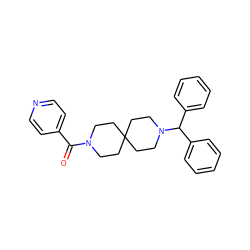 O=C(c1ccncc1)N1CCC2(CC1)CCN(C(c1ccccc1)c1ccccc1)CC2 ZINC000003955943