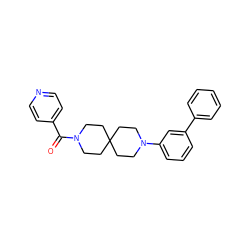 O=C(c1ccncc1)N1CCC2(CC1)CCN(c1cccc(-c3ccccc3)c1)CC2 ZINC000003956088