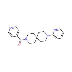 O=C(c1ccncc1)N1CCC2(CC1)CCN(c1ccccn1)CC2 ZINC000003956038