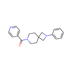 O=C(c1ccncc1)N1CCC2(CC1)CN(c1ccccc1)C2 ZINC000003955706