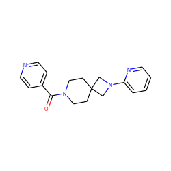 O=C(c1ccncc1)N1CCC2(CC1)CN(c1ccccn1)C2 ZINC000003956033