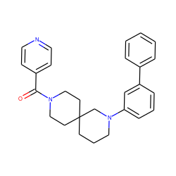 O=C(c1ccncc1)N1CCC2(CCCN(c3cccc(-c4ccccc4)c3)C2)CC1 ZINC000003956203