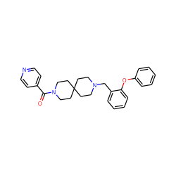 O=C(c1ccncc1)N1CCC2(CCN(Cc3ccccc3Oc3ccccc3)CC2)CC1 ZINC000029133670