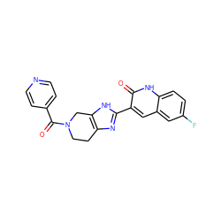 O=C(c1ccncc1)N1CCc2nc(-c3cc4cc(F)ccc4[nH]c3=O)[nH]c2C1 ZINC000068267321