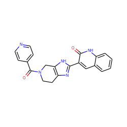 O=C(c1ccncc1)N1CCc2nc(-c3cc4ccccc4[nH]c3=O)[nH]c2C1 ZINC000084587845