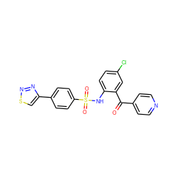 O=C(c1ccncc1)c1cc(Cl)ccc1NS(=O)(=O)c1ccc(-c2csnn2)cc1 ZINC000113626470