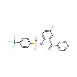 O=C(c1ccncc1)c1cc(Cl)ccc1NS(=O)(=O)c1ccc(C(F)(F)F)cc1 ZINC000038733001