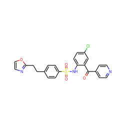 O=C(c1ccncc1)c1cc(Cl)ccc1NS(=O)(=O)c1ccc(CCc2ncco2)cc1 ZINC000113626353