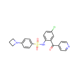 O=C(c1ccncc1)c1cc(Cl)ccc1NS(=O)(=O)c1ccc(N2CCC2)cc1 ZINC000113624395