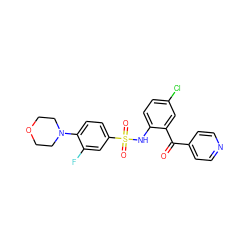 O=C(c1ccncc1)c1cc(Cl)ccc1NS(=O)(=O)c1ccc(N2CCOCC2)c(F)c1 ZINC000113625741