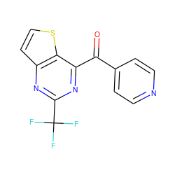 O=C(c1ccncc1)c1nc(C(F)(F)F)nc2ccsc12 ZINC000029050472