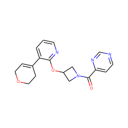 O=C(c1ccncn1)N1CC(Oc2ncccc2C2=CCOCC2)C1 ZINC000096168903