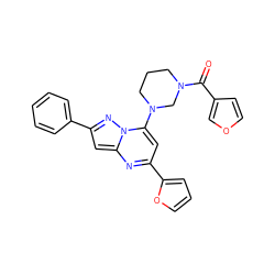 O=C(c1ccoc1)N1CCCN(c2cc(-c3ccco3)nc3cc(-c4ccccc4)nn23)C1 ZINC000095568311