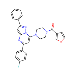 O=C(c1ccoc1)N1CCN(c2cc(-c3ccc(F)cc3)nc3cc(-c4ccccc4)nn23)CC1 ZINC000095567106