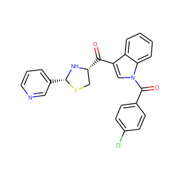 O=C(c1cn(C(=O)c2ccc(Cl)cc2)c2ccccc12)[C@@H]1CS[C@H](c2cccnc2)N1 ZINC000036331913