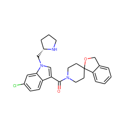 O=C(c1cn(C[C@@H]2CCCN2)c2cc(Cl)ccc12)N1CCC2(CC1)OCc1ccccc12 ZINC000140658196