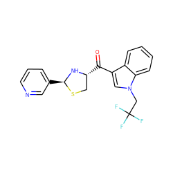 O=C(c1cn(CC(F)(F)F)c2ccccc12)[C@@H]1CS[C@@H](c2cccnc2)N1 ZINC000013737498