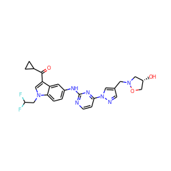 O=C(c1cn(CC(F)F)c2ccc(Nc3nccc(-n4cc(CN5C[C@H](O)CO5)cn4)n3)cc12)C1CC1 ZINC001772571200