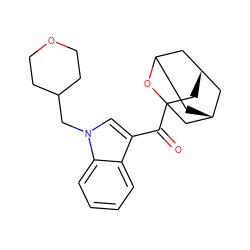 O=C(c1cn(CC2CCOCC2)c2ccccc12)C12C[C@@H]3CC(C[C@H](C3)C1)O2 ZINC000101301660